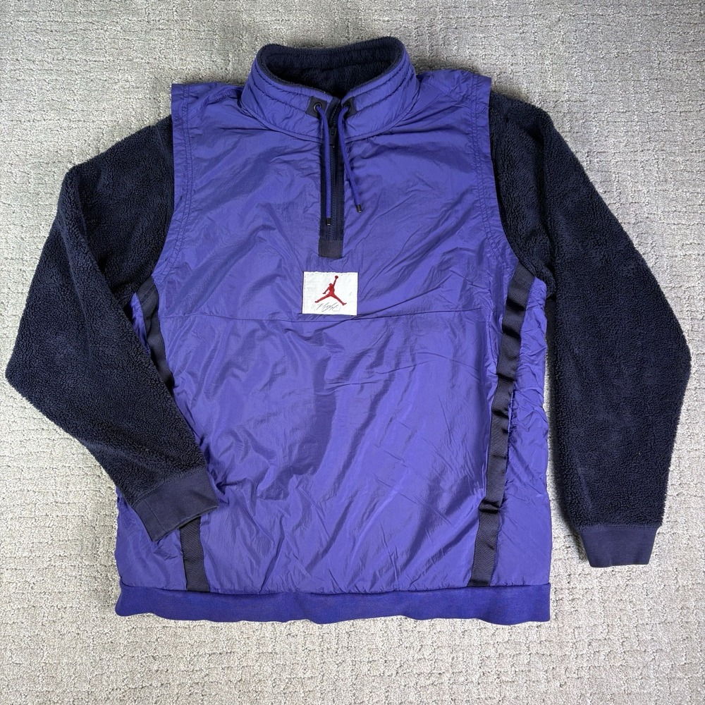 Nike Air Jordan Wings Of Flight Mens Size Medium Pullover Zip Jacket AH6255-416